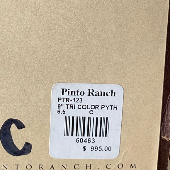 Pinto Ranch Tri Color Python Boots - Picture 10 of 10